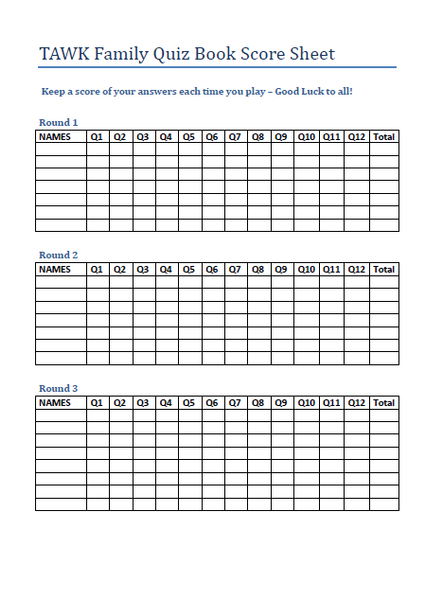 SCORE SHEET